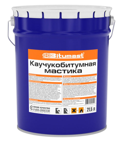 Мастика каучукобитумная Bitumast - 21,5 л.