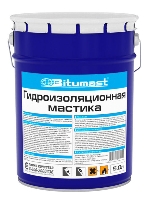 Мастика гидроизоляционная Bitumast - 5 л.