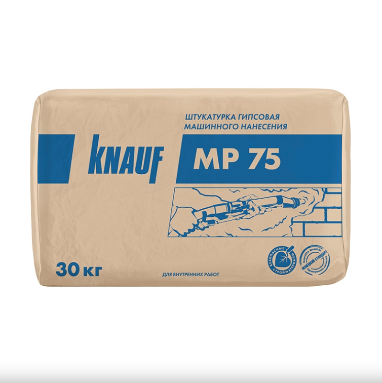 Штукатурка гипсовая Knauf МП 75 машинная 30 кг